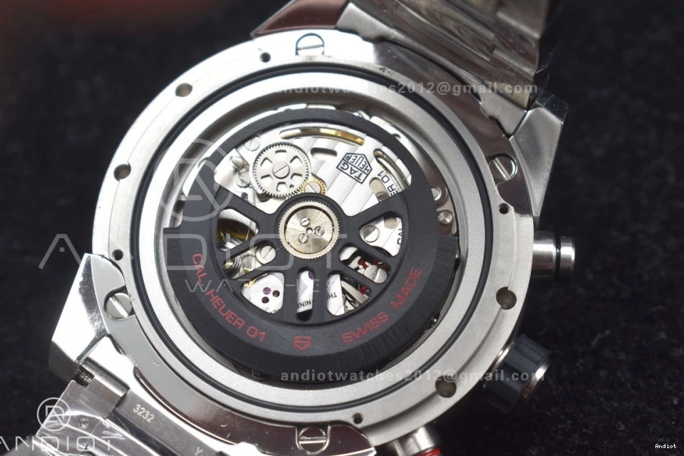 A SS Chrono 1:1 389 SS 01 Calibre Dial XF ZeroBulk on Bracelet Heuer Black Edition Strap Best 0820